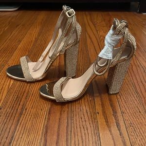 Gold Rhinestone High Heels